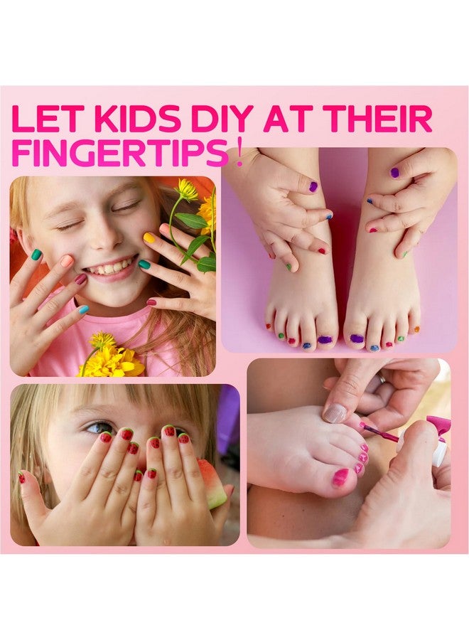 TOMICCA Kids Nail Polish Set, Non Toxic Quick Dry Water-Based Peel-Off 10 Colors Toddler Nail Polish Kit Natural Safe Quick Diy Nail Polish Gifts Kit for Girls Ages 5+ - Image 5