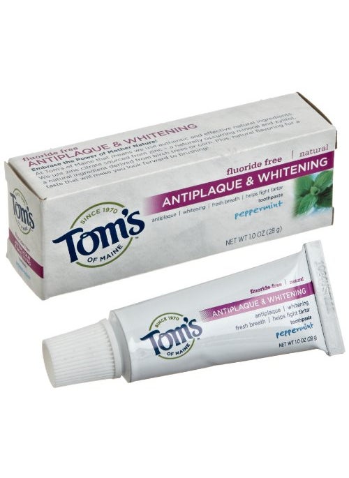 Tom's of Maine - Tom's of Maine, Fluoride Free Antiplaque & Whitening Toothpaste - Peppermint, 1 Ounce - Image 1