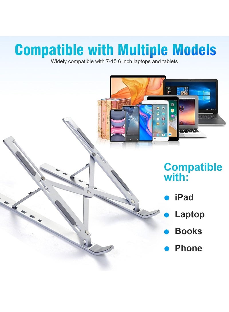 Relex Portable Laptop Stand for Desk, Foldable Adjustable Laptop Holder Eye-Level Ergonomic Lightweight Notebook Stand Compact Universal Fit for MacBook Air Pro, HP, Lenovo, Samsung - Image 5
