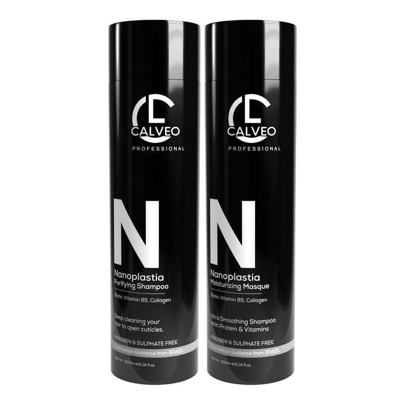 CALVEO® Nano Plastia Hair Repair Shampoo & Masque Combo | Luxury Professional Deep Repair & Bond-Strengthening Care for Dry, Damaged & Chemically Treated Hair | Salon-Grade Smoothness, Frizz Control, Intense Hydration & Mirror-Like Shine - Image 4