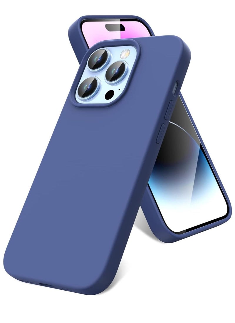 Raxoom Liquid Silicone Case for iPhone 14 Pro 6.1-Inch - Full Rubber Protection, Anti-Scratch, Drop Proof (Navy Blue) - Image 1