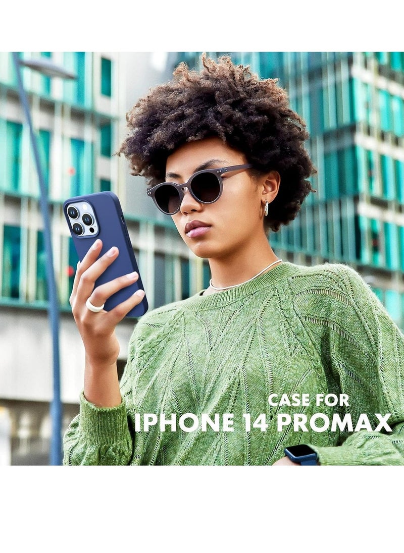 Raxoom Liquid Silicone Case for iPhone 14 Pro 6.1-Inch - Full Rubber Protection, Anti-Scratch, Drop Proof (Navy Blue) - Image 5