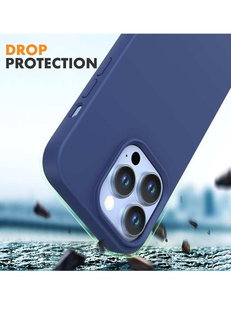 Raxoom Liquid Silicone Case for iPhone 14 Pro 6.1-Inch - Full Rubber Protection, Anti-Scratch, Drop Proof (Navy Blue) - Image 4