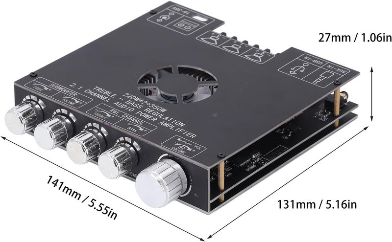 مواد مطورة عامة لوحة مضخم TPA3255 بقناة 2.1، وحدة مضخم طاقة BT5.1 AUX لوحة USB تصميم عالمي البضائع جاهزة للشحن تصميم عالمي بسيط ألوان طبيعية متنوعة جودة محسنة بالتجربة - Image 3