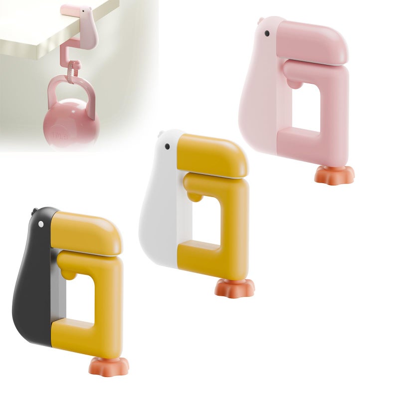Swicado Portable Duck Shaped Detachable NonSlip Folding Table Hook NoDrill Purse Hanger Bag Clamp for SchoolOffice Desk Storage Organization - Image 2