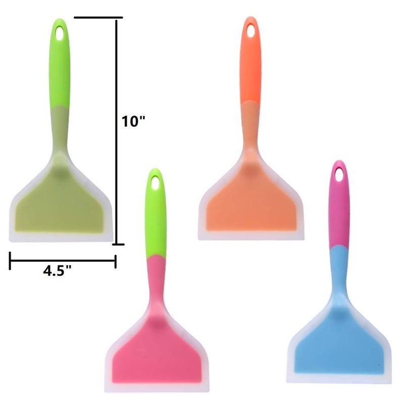 Goeielewe Goeielewe Omelette Spatula 10-Inch Silicone Pancakes Shovel Durable Heat-resistant Wide Spatula Turner Nonstick Fried Shovel for Eggs Crepes Brownies Fish Pancake Pizza (Orange)  - Image 2