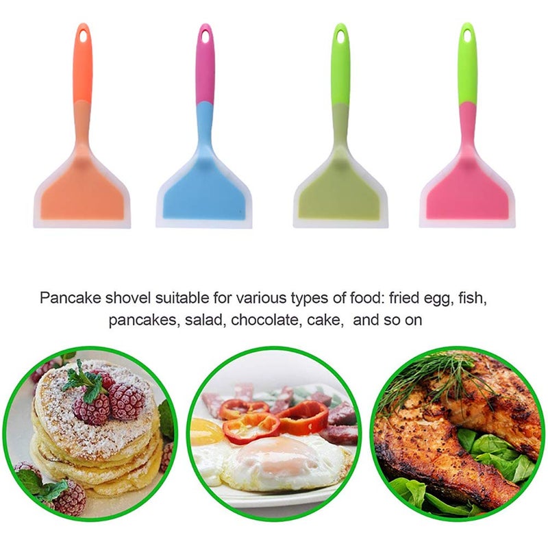Goeielewe Goeielewe Omelette Spatula 10-Inch Silicone Pancakes Shovel Durable Heat-resistant Wide Spatula Turner Nonstick Fried Shovel for Eggs Crepes Brownies Fish Pancake Pizza (Orange)  - Image 5