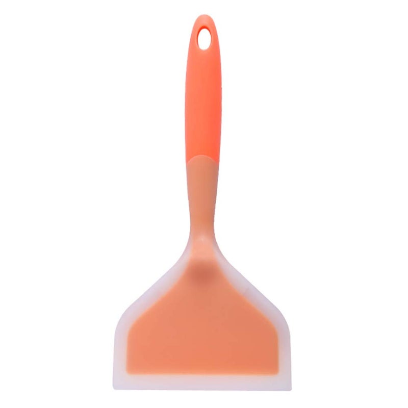 Goeielewe Goeielewe Omelette Spatula 10-Inch Silicone Pancakes Shovel Durable Heat-resistant Wide Spatula Turner Nonstick Fried Shovel for Eggs Crepes Brownies Fish Pancake Pizza (Orange)  - Image 1