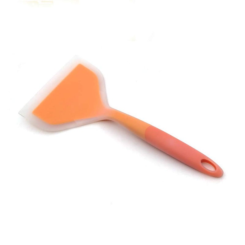 Goeielewe Goeielewe Omelette Spatula 10-Inch Silicone Pancakes Shovel Durable Heat-resistant Wide Spatula Turner Nonstick Fried Shovel for Eggs Crepes Brownies Fish Pancake Pizza (Orange)  - Image 4