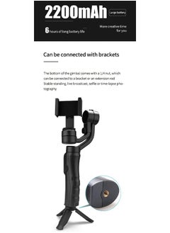 Generic F6 3-Axis Handheld Stabilizer with App Control (Gunmetal Gray) - 400g, 2200mAh Battery, 250g Max Load, 330° Pitch & Heading Axis Range, 180° Rolling Axis Range  - Image 4