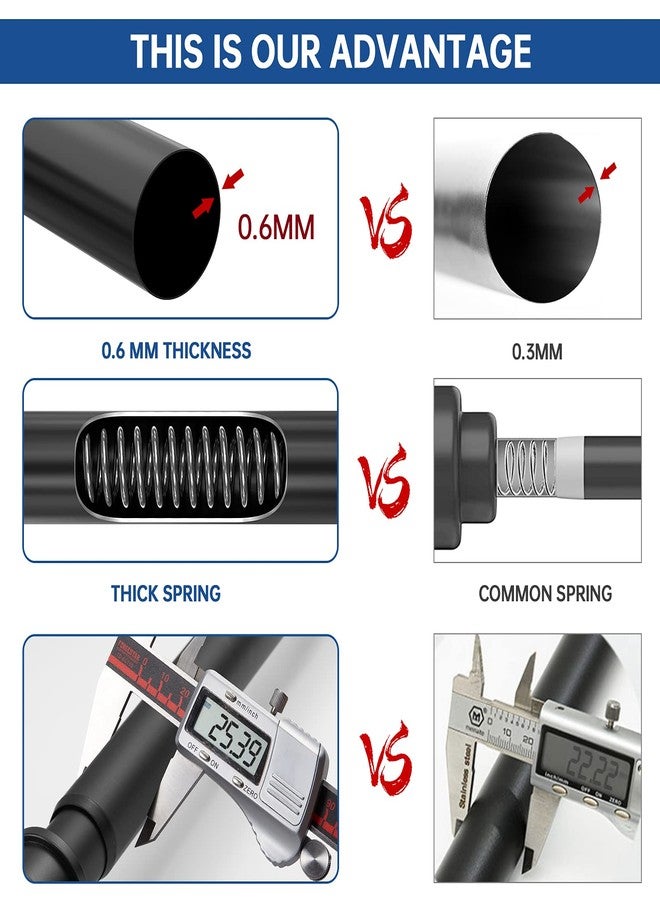 BRIOFOX Industrial Shower Curtain Rod - Never Rust Non-Slip 43-72 Inch Stainless Steel, Matte Black - Image 5