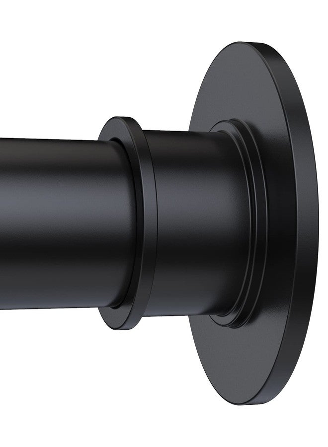 BRIOFOX Industrial Shower Curtain Rod - Never Rust Non-Slip 43-72 Inch Stainless Steel, Matte Black - Image 1