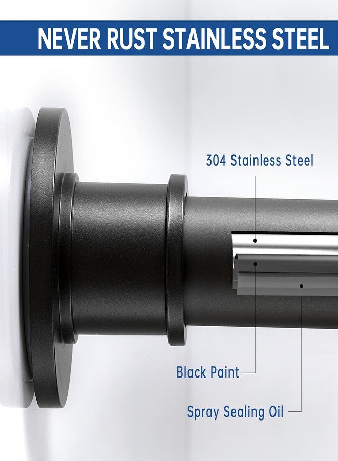 BRIOFOX Industrial Shower Curtain Rod - Never Rust Non-Slip 43-72 Inch Stainless Steel, Matte Black - Image 3