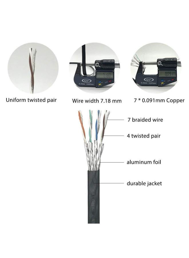 Class 7 Flat Network Cable Class 7 Cat 70000 Trillion Pure Copper Shielded Network Jumper 0.2m0.3m0.5m1m2m3m5m-Color:Spot Red 【copper Shell Gold Plated Head】】-Line Length:8 M - Image 4
