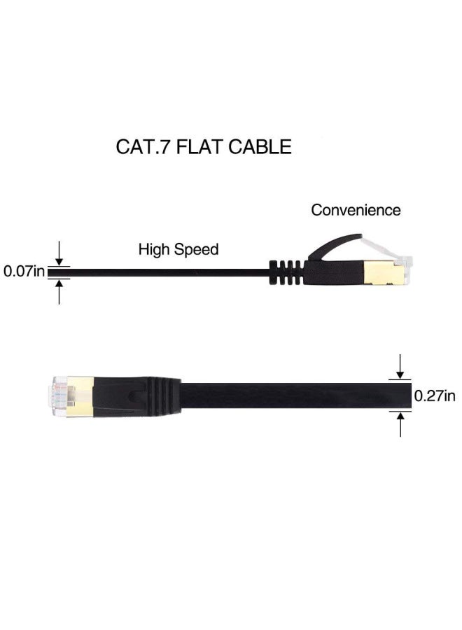 Class 7 Flat Network Cable Class 7 Cat 70000 Trillion Pure Copper Shielded Network Jumper 0.2m0.3m0.5m1m2m3m5m-Color:Spot Red 【copper Shell Gold Plated Head】】-Line Length:8 M - Image 5