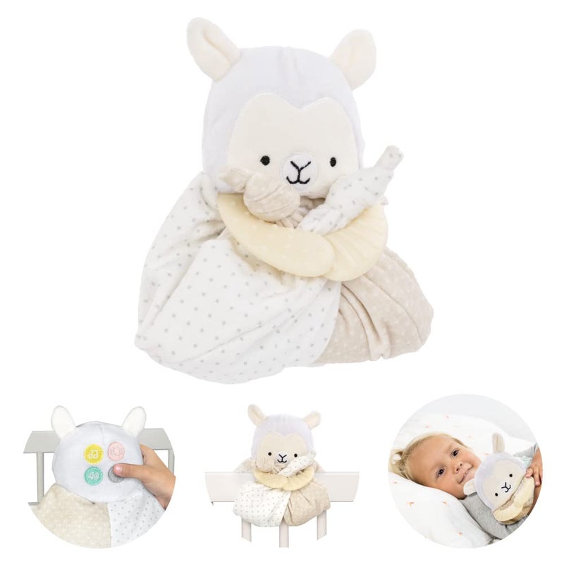 Lulyboo Lulyboo Lovey Baby Sleep Soother Plush Security Blanket Teether with Music White Noise and Vibration Machine Attaches to Cribs Llama