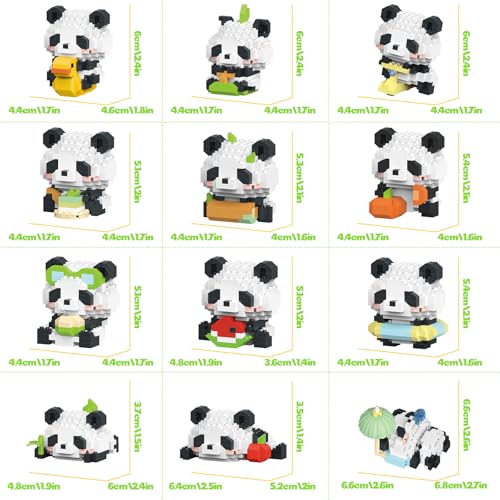 APENGBAOL Animals Building Block SetsMicro Mini Animals Party Favors for Kids Birthday Gift for Boy Girl12 Pack Pandas - Image 5