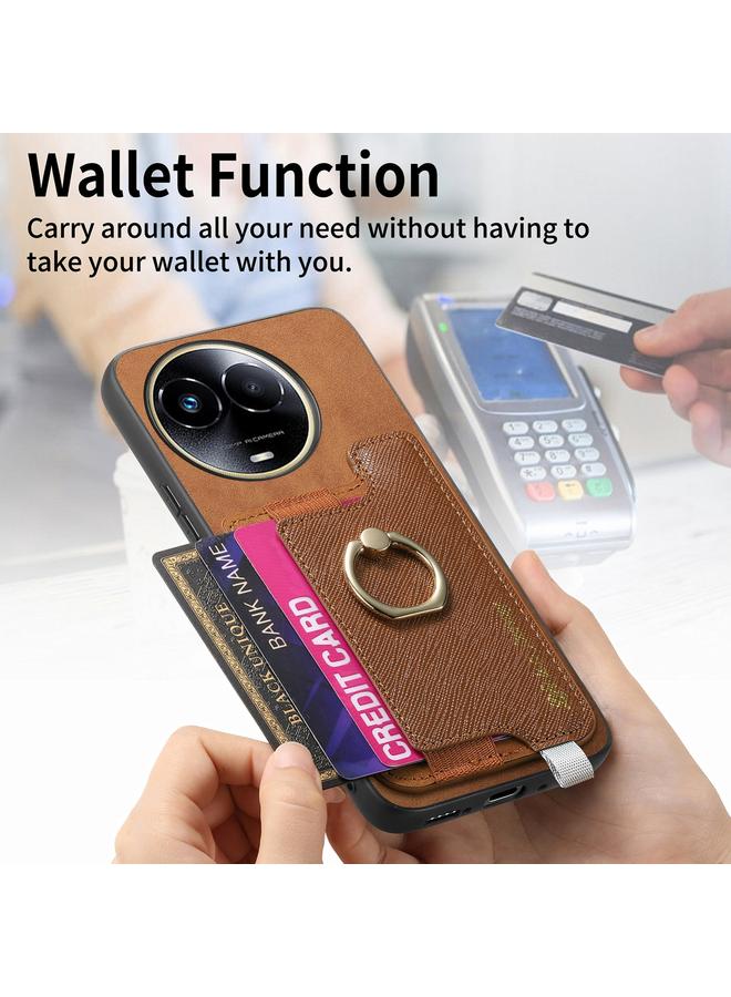 erorex Case For Realme GT Neo5 SE 5G Retro Magsafe Cross Leather Ring Holder Card Bag Phone Case - Image 4