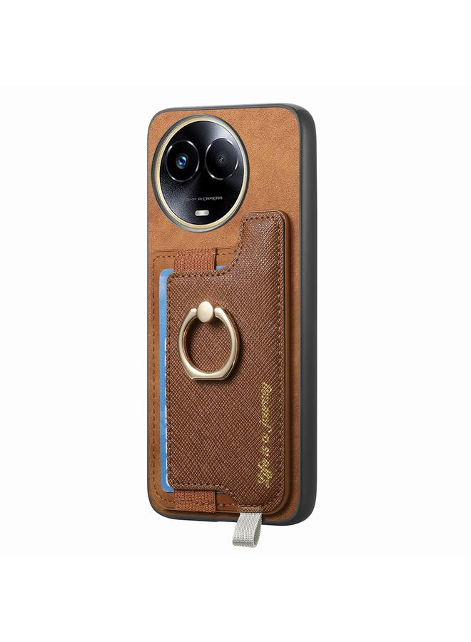 erorex Case For Realme GT Neo5 SE 5G Retro Magsafe Cross Leather Ring Holder Card Bag Phone Case - Image 2