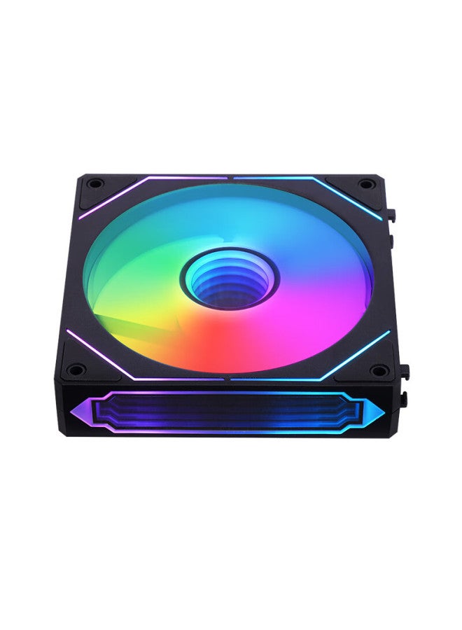 Play Jia Wanjia Xingchen Pro Building Block Fan, Black, Forward-facing, Single Pack, 12cm Water Cooling Case Fan Module, Wireless Splicing/argb Synchronized Lighting/pwm Temperature Control - Image 3