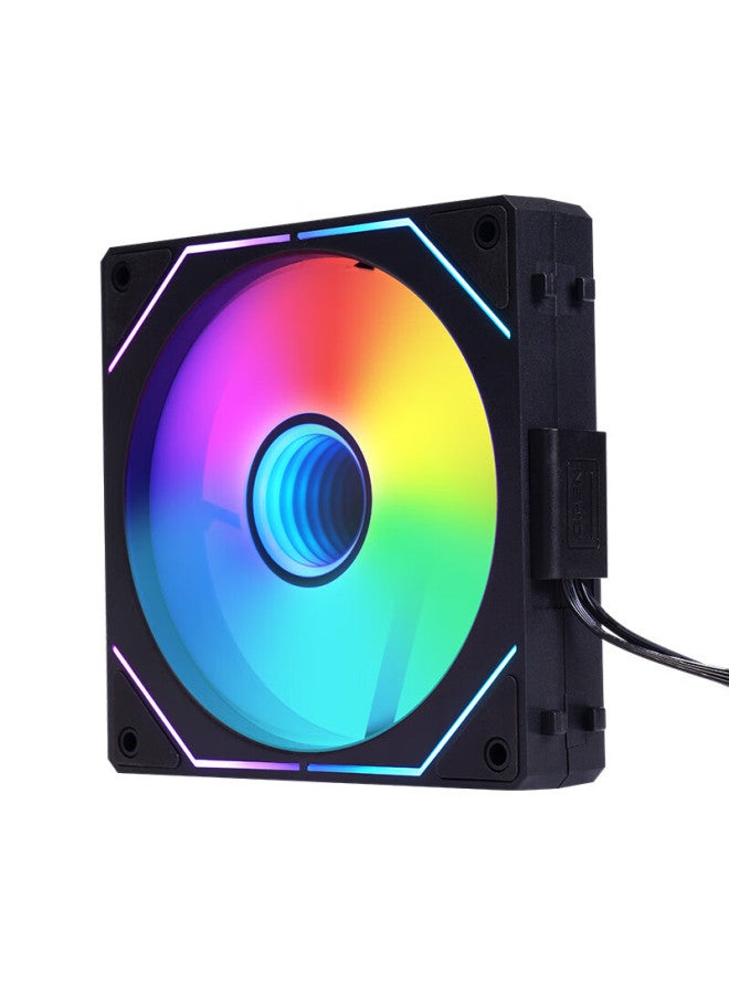 Play Jia Wanjia Xingchen Pro Building Block Fan, Black, Forward-facing, Single Pack, 12cm Water Cooling Case Fan Module, Wireless Splicing/argb Synchronized Lighting/pwm Temperature Control - Image 4