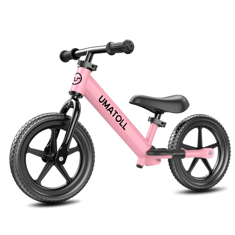 Umatoll Toddler Balance Bike for 2-5 Year Old, Adjustable Kids Toy Bicycle, Birthday Ideal Gift for Ages 2-3 Girls Boys (Pink) - Image 1