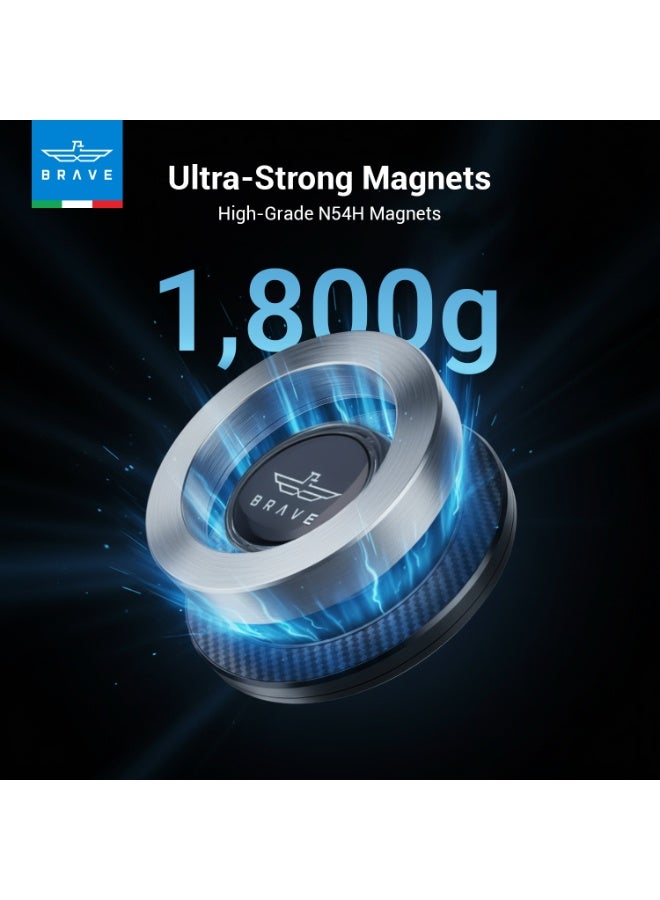 بريف حامل هاتف مغناطيسي للسيارة MagSafe بمغناطيس قوي N54H، حامل دوار 360° مع قاعدة شفط قوية للتابلوه والزجاج والكونسول، تثبيت آمن بدون استخدام اليدين، متوافق مع آيفون Air و17 و16 و15 و14 و13 و12، سامسونج S25 وS24 وS23 ألترا ومعظم هواتف أندرويد – أسود - Image 5