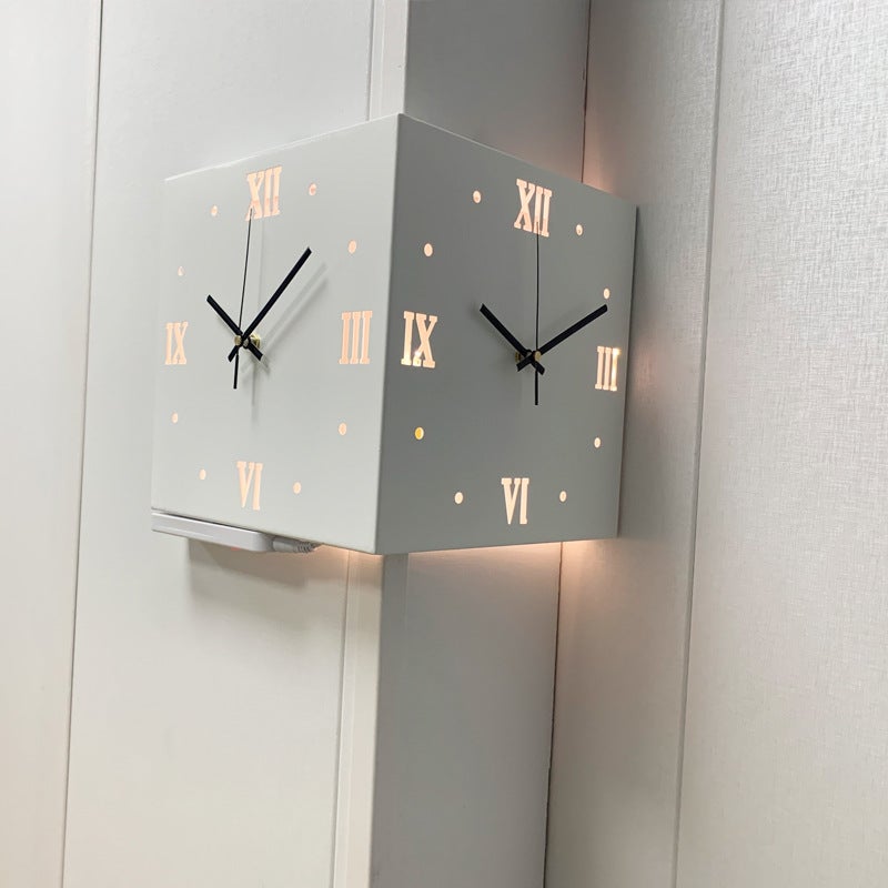 New Online Hongyang Corner Wall Clock Double-Sided Corner Home Living Room Clock Modern Simple Creative Corner Clock - Image 2