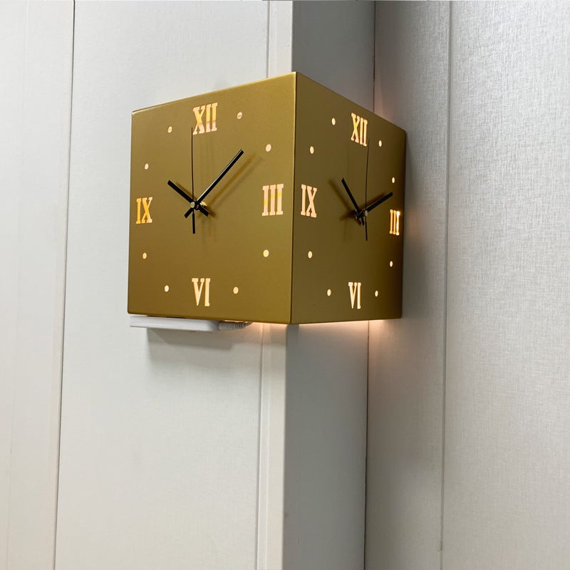 New Online Hongyang Corner Wall Clock Double-Sided Corner Home Living Room Clock Modern Simple Creative Corner Clock - Image 4