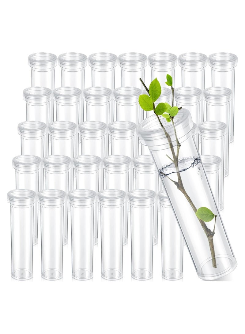 SOLARAE 60ml Floral Tubes, Clear Plastic Flower Water Tubes, Milkweed Water Tubes for Flowers, Large Floral Water Tubes for Milkweed Cuttings Floral Tubes for Flower Arrangements Butterfly Habitat(50 Pcs) - Image 1