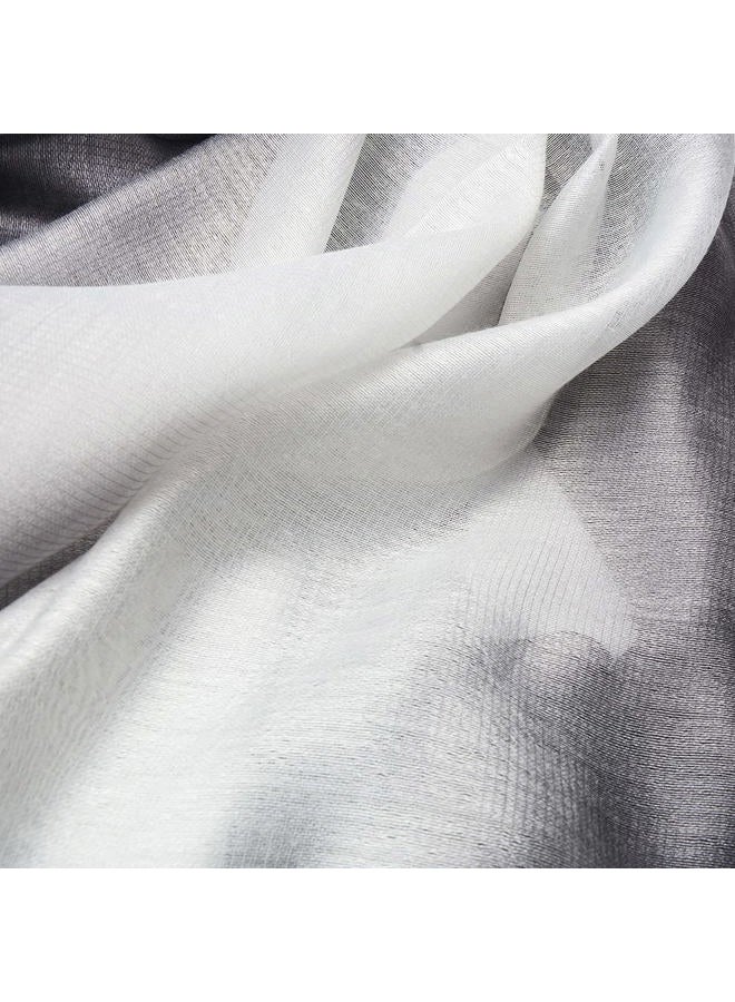 SNUG STAR Elegant Scarf Cotton Silk Scarf Elegant Soft Wraps Color Shade Scarves for Women Girls, Dark grey, One size - Image 4