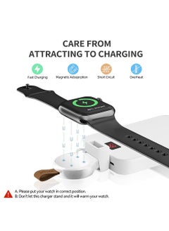 Y&D For Apple Watch Portable USB Wireless Charger Magnetic Fast Charging Travel for Series 7/6/5/4/3/2/1/Se (White)  - Image 3