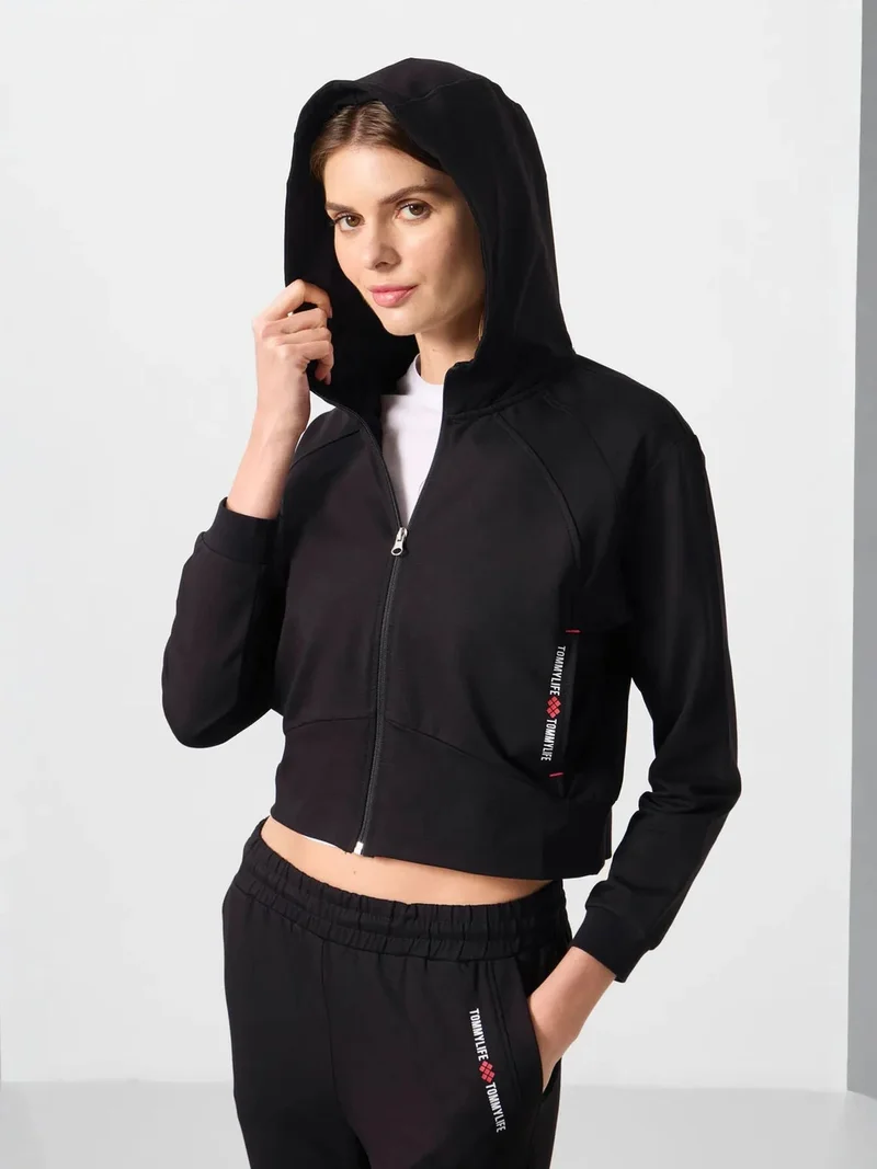 TOMMYLIFE TOMMY Oversized Hooded Zip Sweatshirt And Pants Set