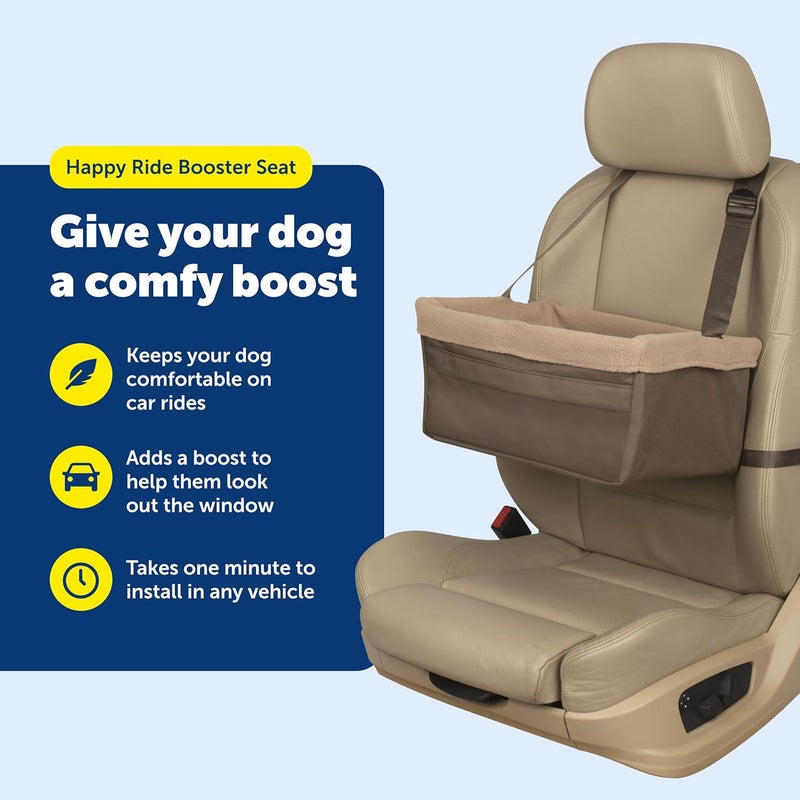 PetSafe Happy Ride Dog Booster Seat for Cars - Medium, Brown - Image 4