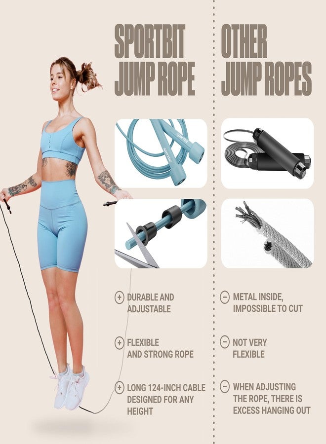 SPORTBIT Adjustable Jump Rope for Speed Skipping. Lightweight Jump Rope for Women, Men. Skipping Rope for Fitness. Speed Jump Rope for Workout, Women Exercise - Image 2