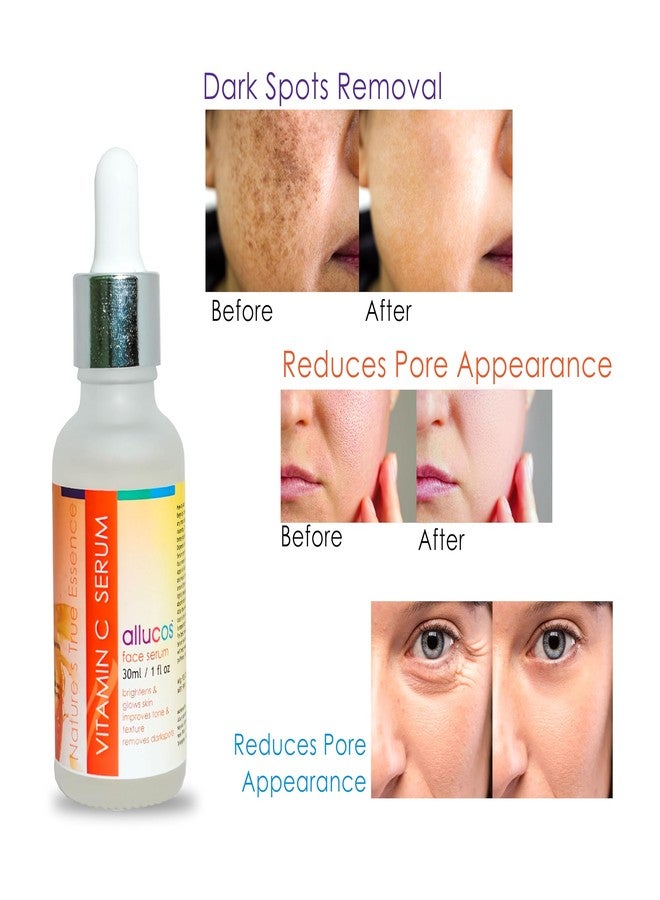 ALLUCOS Anti-Aging + Vitamin C Serum Combo - The Perfect Pair for Aging-Prone Skin - Boosts Collagen, Smooths Fine Lines, Brightens & Hydrates | Pack of 2 (30ML Each) - Image 5