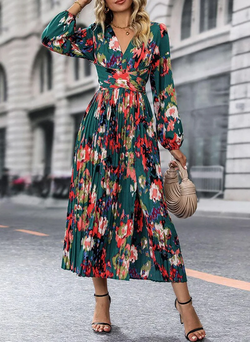 يونيكي Green Camouflage Print Dress