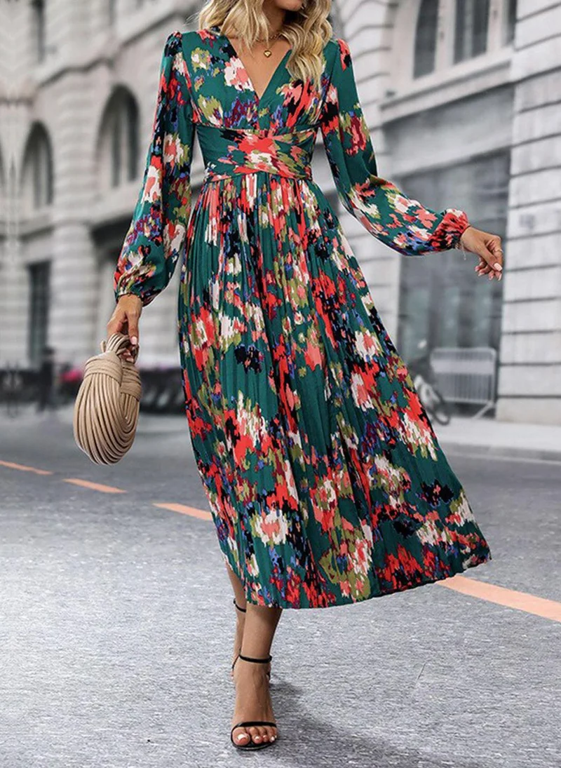يونيكي Green Camouflage Print Dress