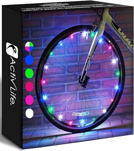 Activ Life Bike Wheel Lights (2 Tire, Multicolor) Top Easter Basket Stuffers for Kids Girls Boys Teen Gifts; Best Spring Break Essentials & Beach Vacation Must Haves; Cool Family Fun Bday Presents - Image 1