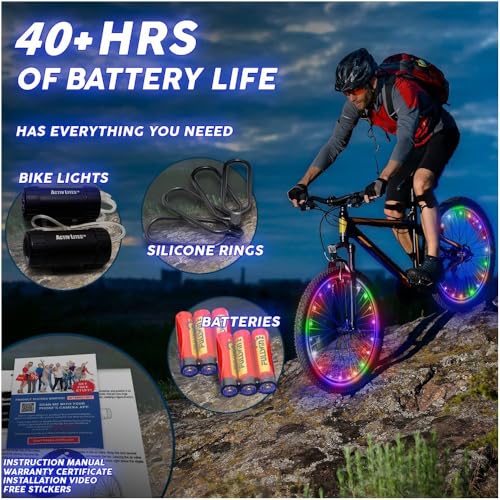 Activ Life Bike Wheel Lights (2 Tire, Multicolor) Top Easter Basket Stuffers for Kids Girls Boys Teen Gifts; Best Spring Break Essentials & Beach Vacation Must Haves; Cool Family Fun Bday Presents - Image 5