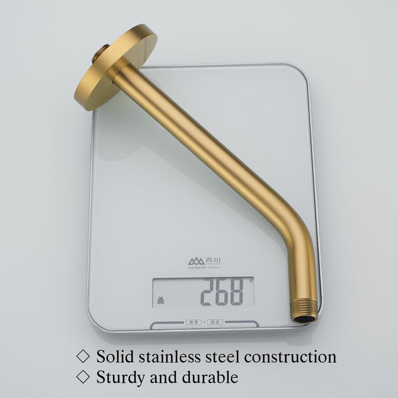 Random 10 Inch Champagne Bronze Shower Arm with Flange,90 Degree Rain Shower Head Extension Arm.RD91018-10-CB - Image 3