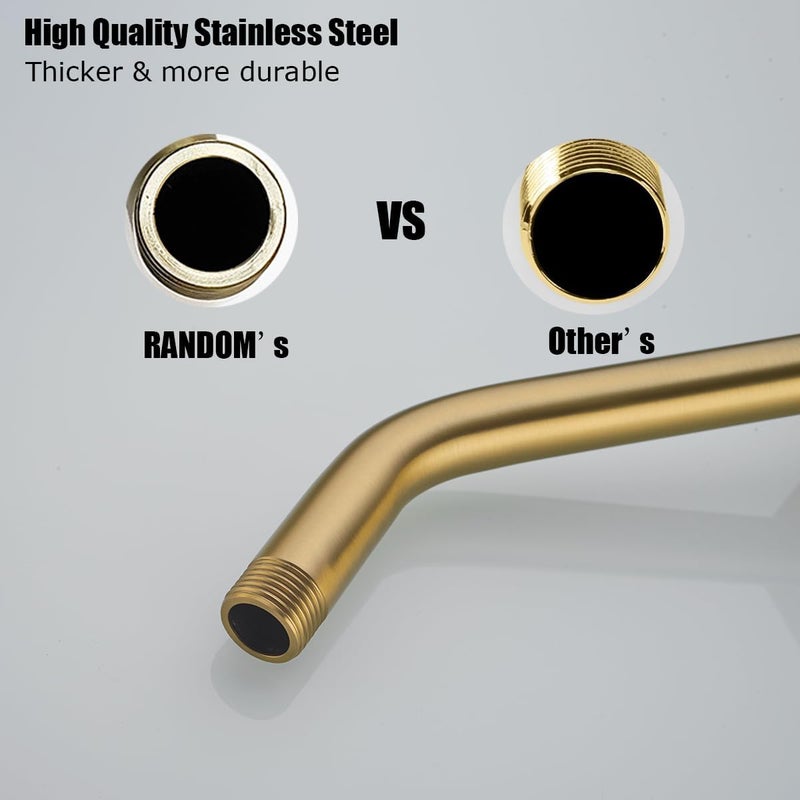 Random 10 Inch Champagne Bronze Shower Arm with Flange,90 Degree Rain Shower Head Extension Arm.RD91018-10-CB - Image 5