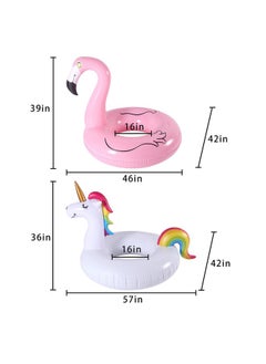 FindUWill 2 Pack 42'' Inflatable Pool Floats Flamingo Unicorn Swim Tube Rings With 2Pcs Beach Balls, Beach Floaties, Swimming Toys, Lake And Beach Floaty Summer Toy, Pool Raft Lounge For Adults Kids  - Image 5