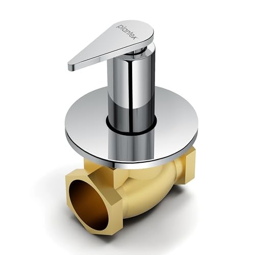 Plantex Pure Brass 25 mm Toilet Flush Valve for Toilet with Teflon Tape & Brass Wall Flange for Commercial & Residential Use-(LEA-720-Chrome) - Image 1