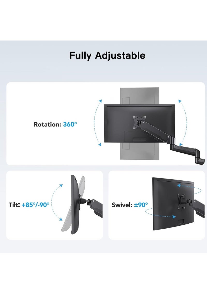 JAJEEK "Triple Monitor Mount for 17-32 Inch Screens – Height Adjustable, 8kg per Arm, Black" - Image 4