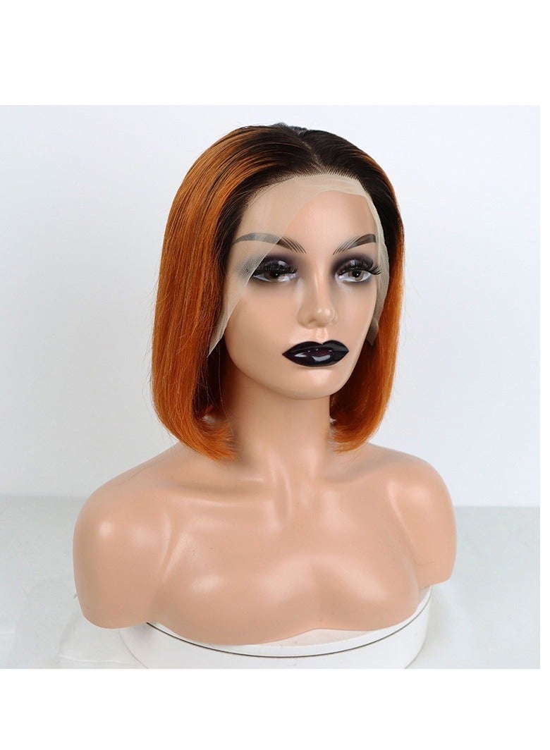 إستيل شعر مستعار قصير بوب شعر بشري 13x4 باروكة دانتيل أمامي للنساء ذوات البشرة السمراء باروكات بدون صمغ شعر بشري لون مقطوع مسبقًا رقم 9 - Image 1