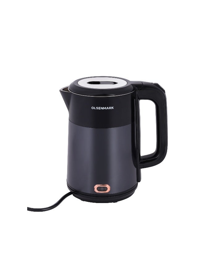 Olsenmark 1.0L Electric Kettle OMK7068 – 800W Fast Boil, 360° Cordless Base, Safety Cut-Off, Dry Boil & Overheat Protection, Food-Safe Material, Black & Blue | 2 Years Warranty 1 L 800 W OMK7068 Black and Blue - Image 1