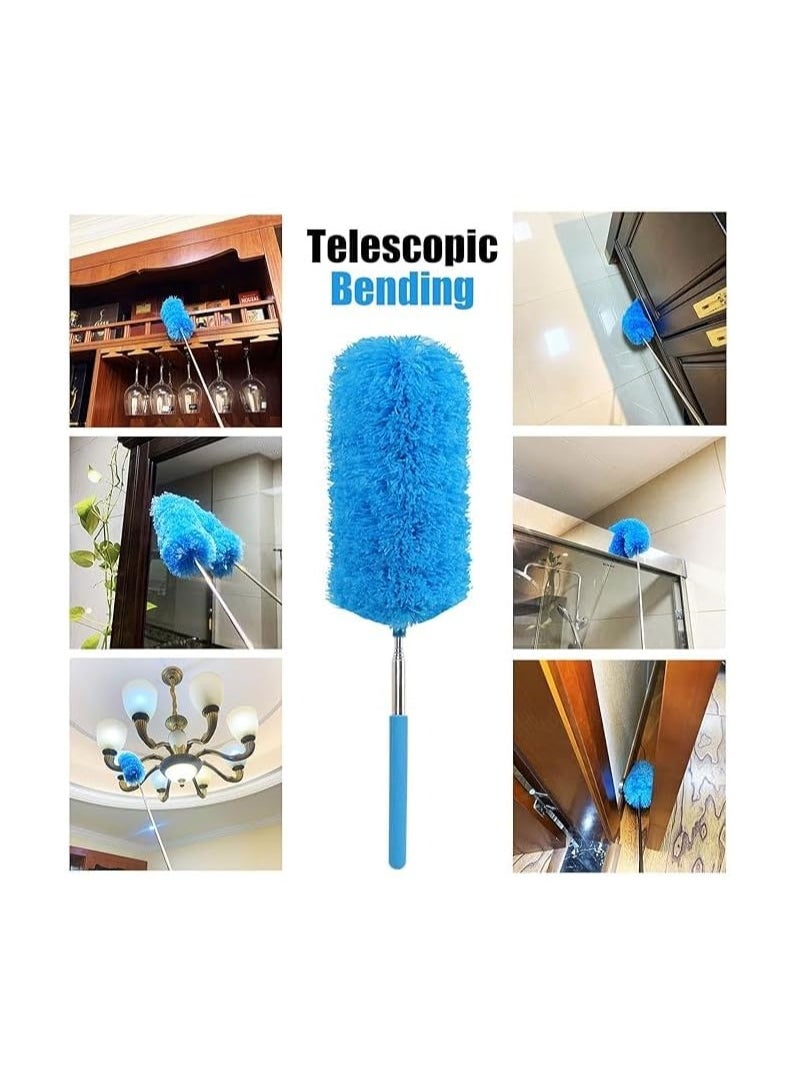 Generic - Microfiber Duster for Cleaning, Hand Duster Washable Microfibre Cleaning Tool Extendable Dusters for Cleaning Office, Car, Computer, Air Condition, Washable Duster With Extanded Stick (light blue) - Image 1