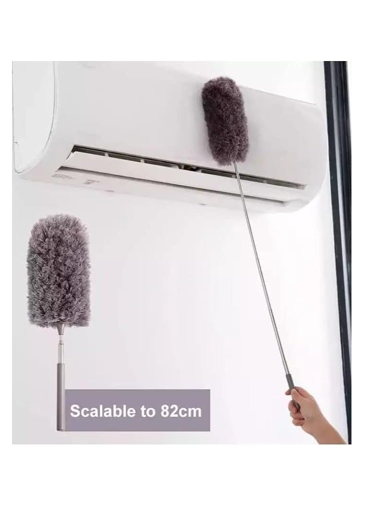 Generic - Microfiber Duster for Cleaning, Hand Duster Washable Microfibre Cleaning Tool Extendable Dusters for Cleaning Office, Car, Computer, Air Condition, Washable Duster With Extanded Stick (light blue) - Image 1