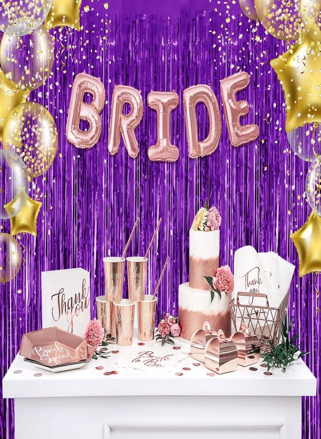 Entisn 2 Pack Purple Foil Fringe Curtains, 3.28 x 6.56 Ft Metallic Tinsel Foil Backdrop, Door Streamer Photo Booth Backdrop for Birthday Party, Bachelorette Wedding Holiday Disco Decorations - Image 5